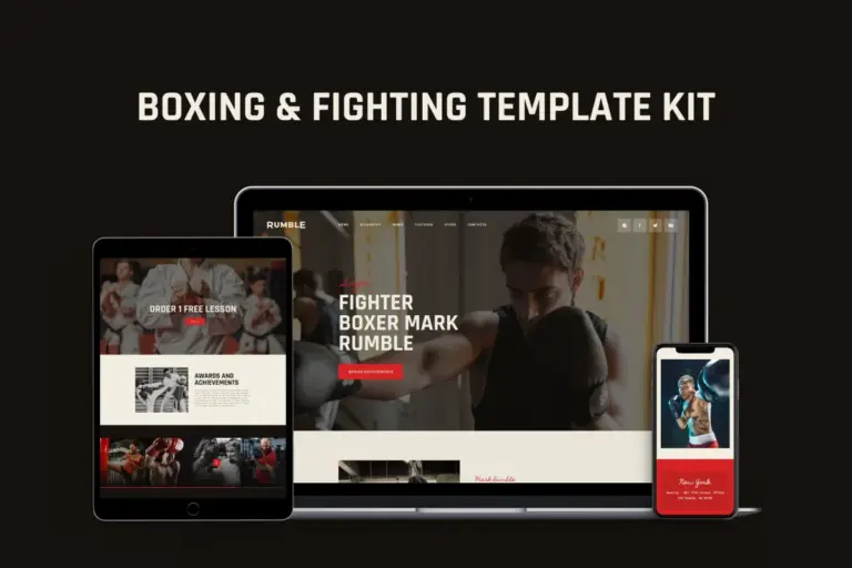 rumble boxing mma fighting elementor template kit 1