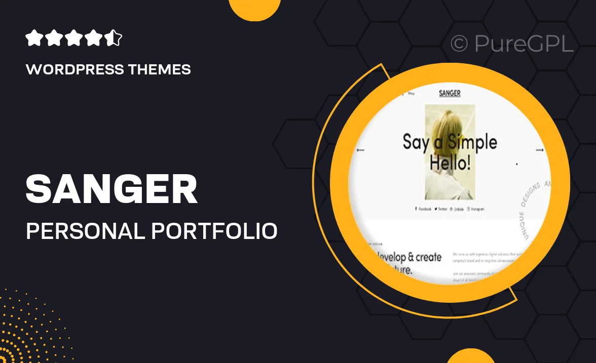 Sanger – Personal Portfolio for Creatives WordPress Theme