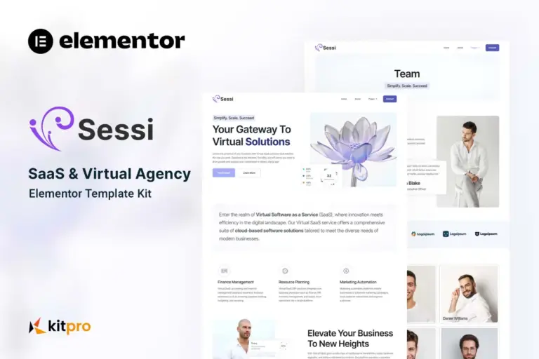 sessi saas virtual agency elementor template kit 1