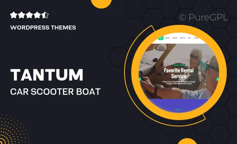 tantum car scooter boat bike rental services wordpress theme