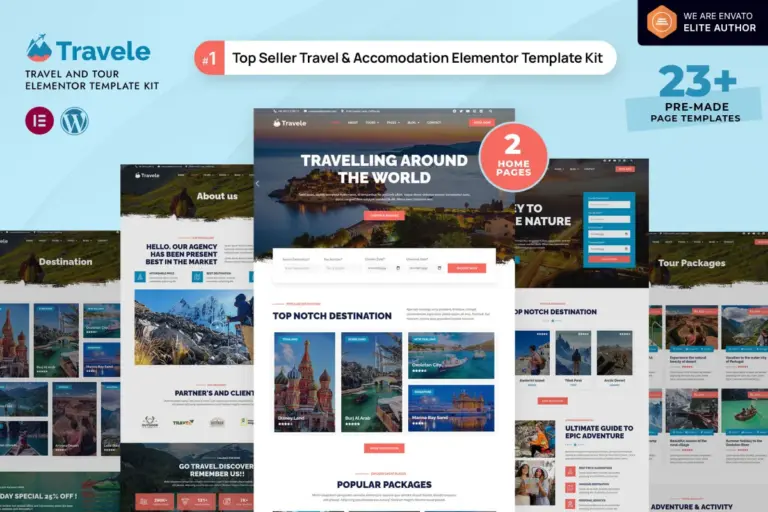 travele travel tour agency elementor template kit 1