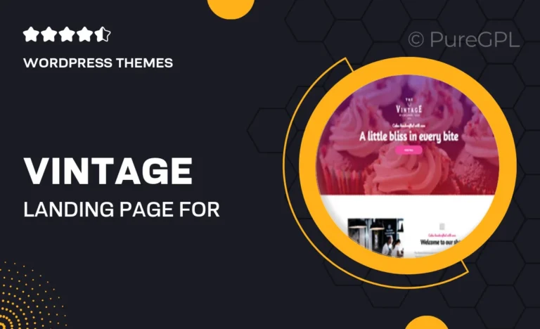 vintage landing page for pastry shop