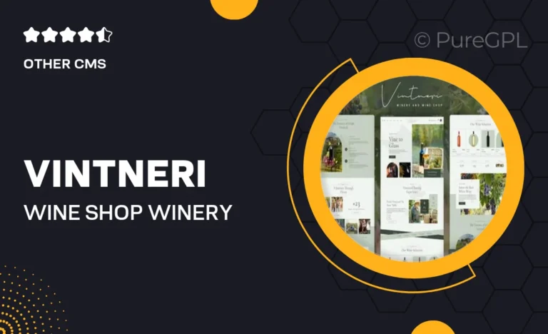vintneri wine shop winery elementor pro template kit