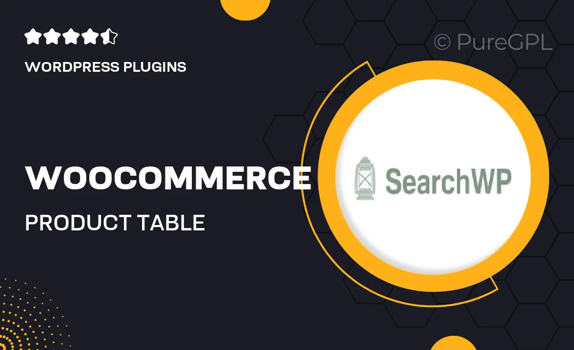 WooCommerce Product Table Integration
