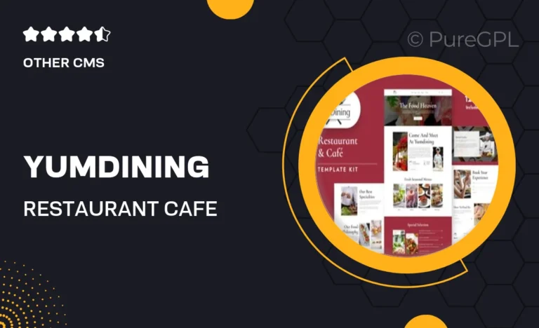 yumdining restaurant cafe elementor template kit