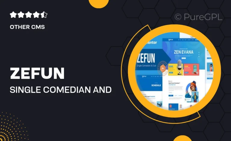 zefun single comedian and club elementor template kit