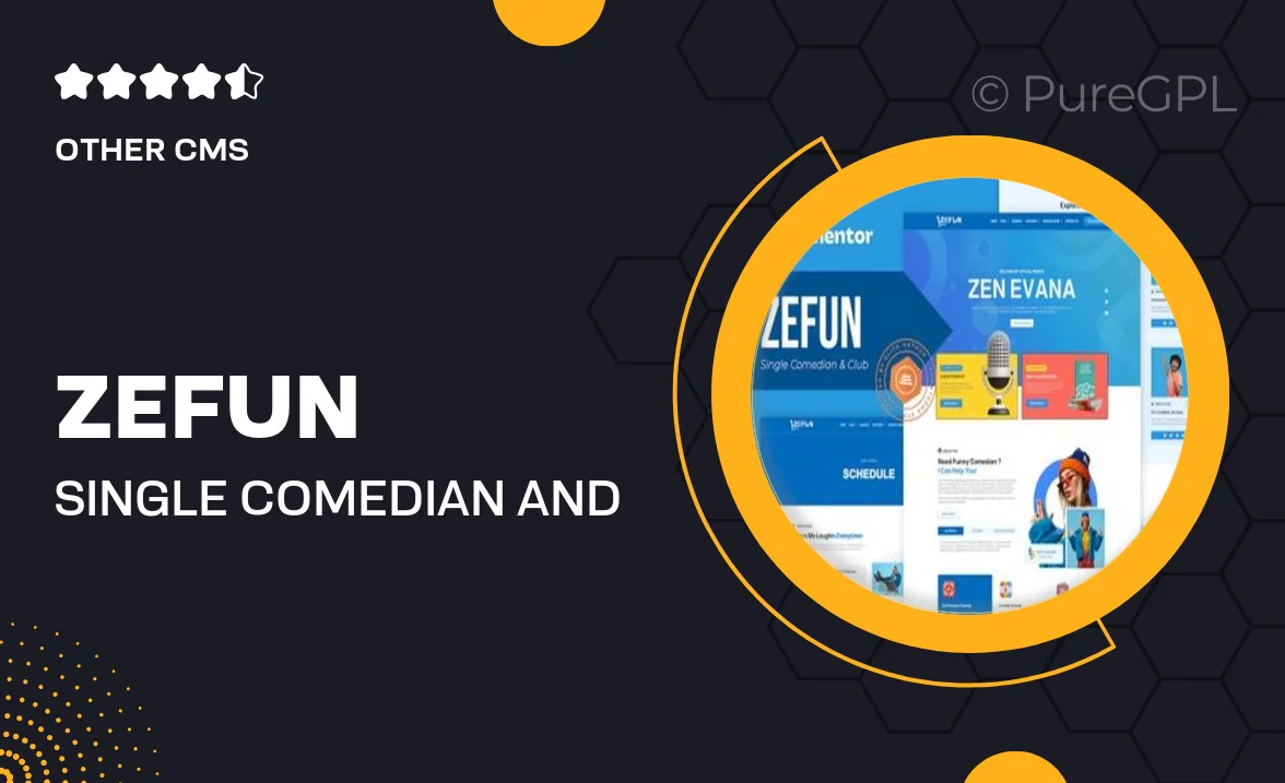 Zefun – Single Comedian and Club Elementor Template Kit