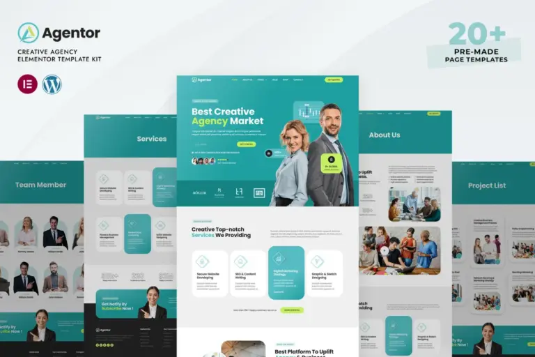 agentor creative agency elementor template kit