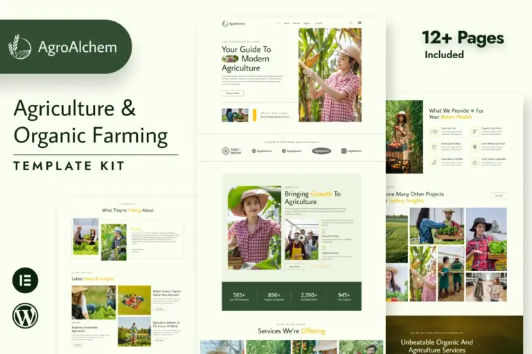 agroalchem agriculture organic farming elementor pro template kit