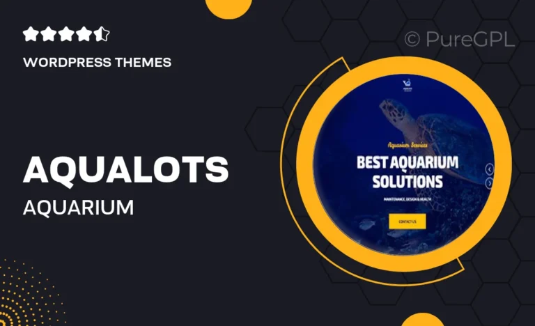 aqualots aquarium installation and maintanance services wordpress theme