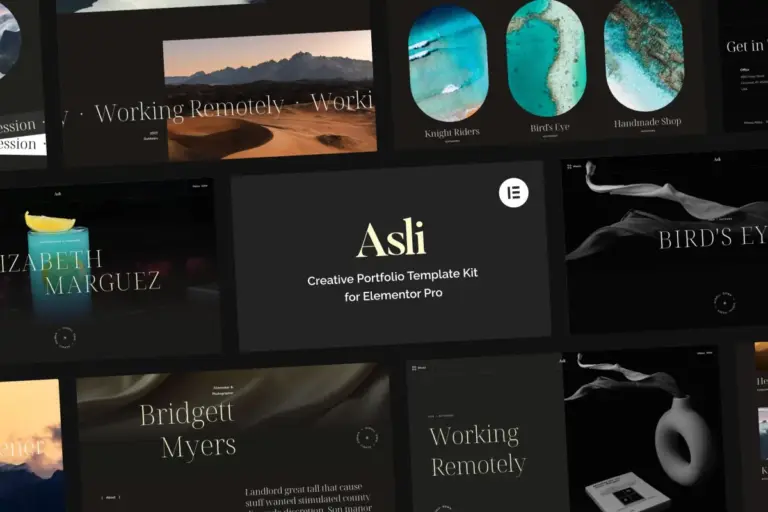asli creative portfolio elementor pro template kit