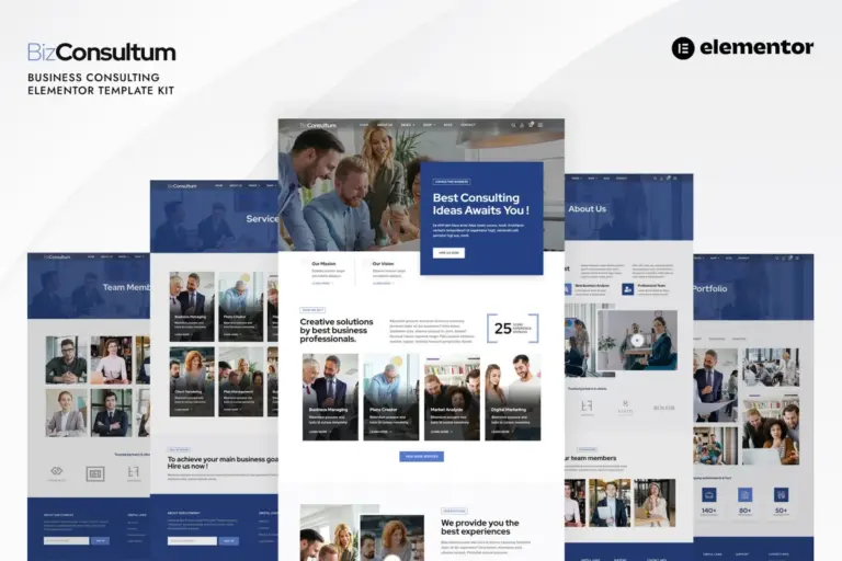 bizconsultum business consulting elementor template kit