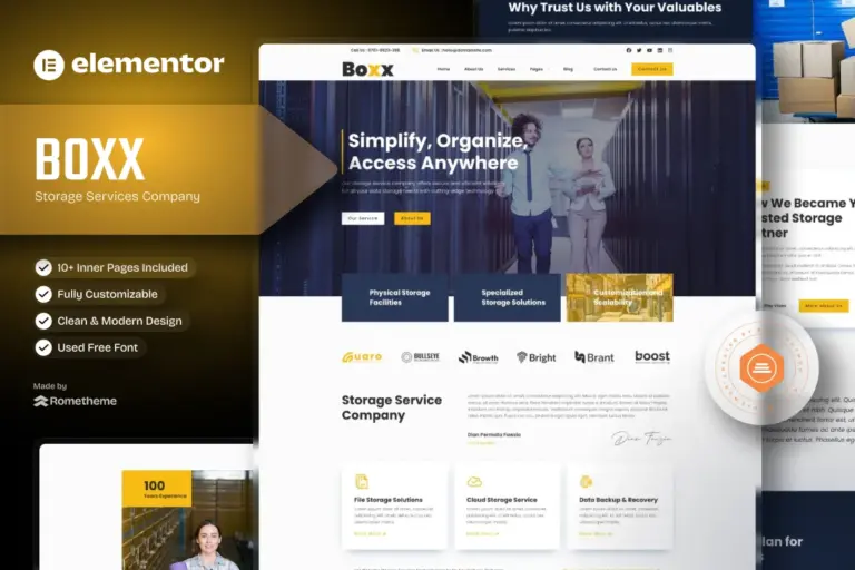 boxx storage services company elementor template kit