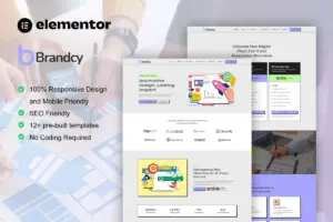 Brandcy – Branding & Digital Marketing Agency Elementor Template Kit