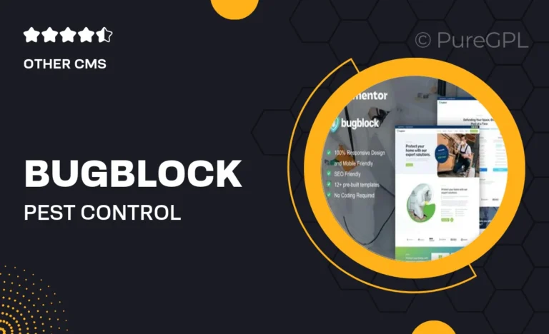 bugblock pest control service elementor template kit
