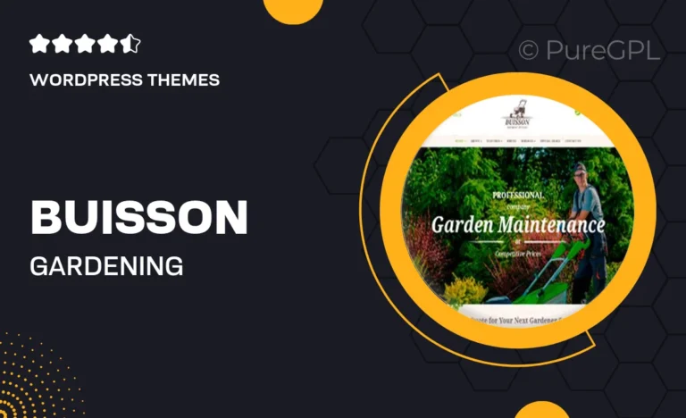 buisson gardening landscaping wordpress theme