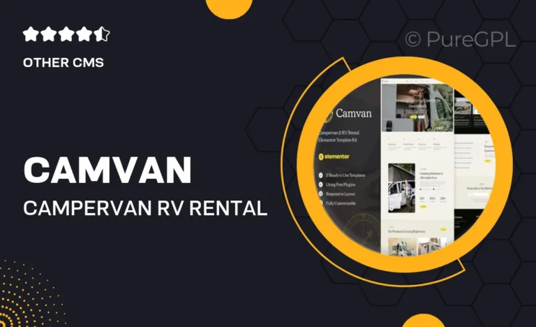 camvan campervan rv rental elementor template kit