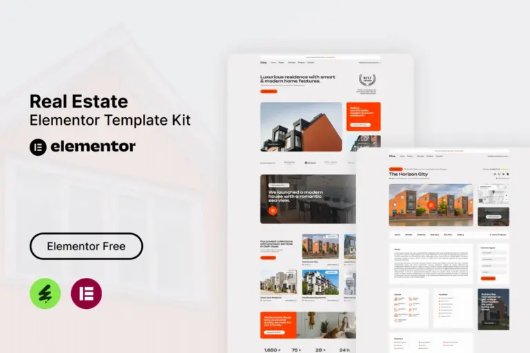 cloe real estate elementor template kit 1