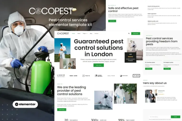cocopest pest control services elementor template kit 1