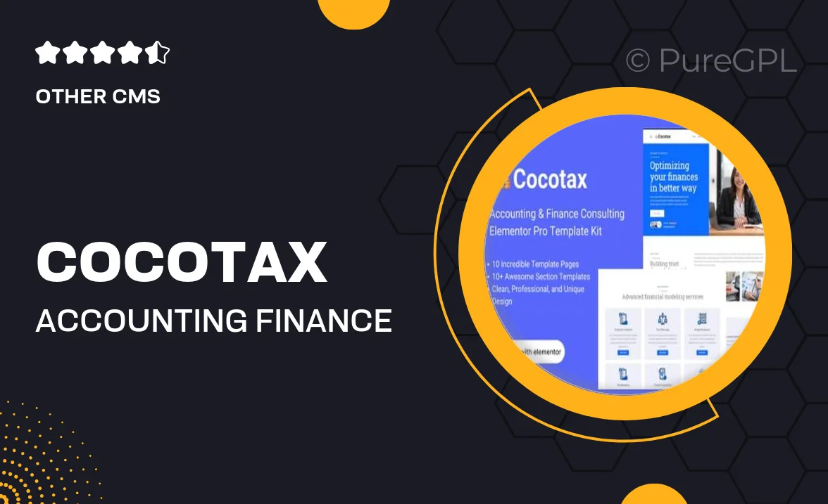 Cocotax – Accounting & Finance Consulting Elementor Pro Template Kit