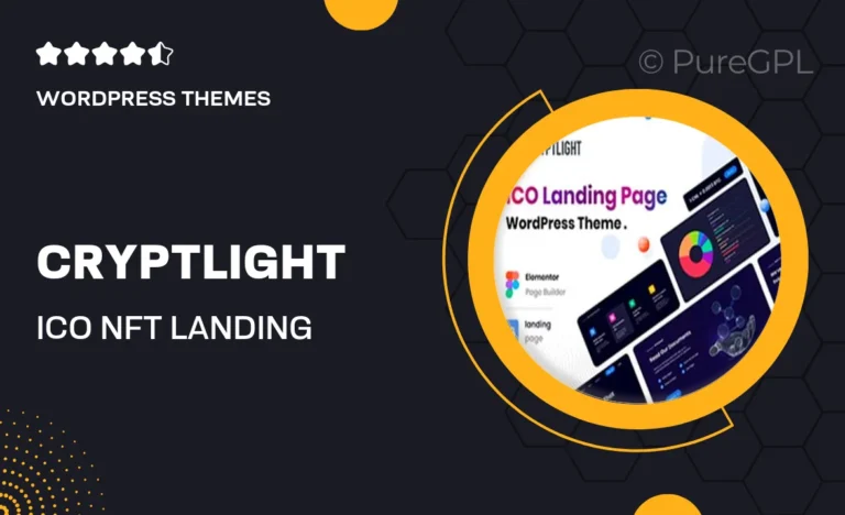 cryptlight ico nft landing page wordpress theme