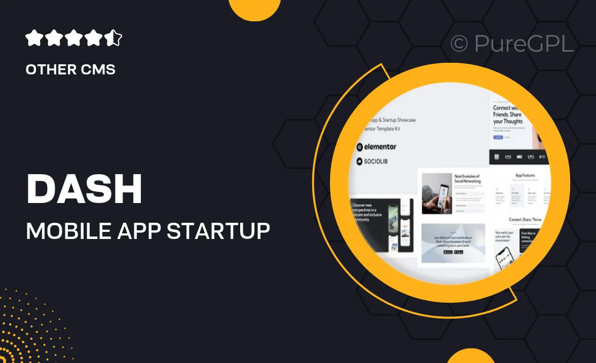 Dash – Mobile App & Startup Showcase Elementor Template Kit