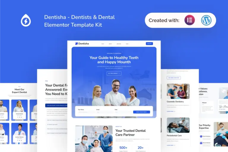 dentisha dentish dental elementor template kit 1