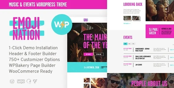 emojination night club concert event wordpress theme 1