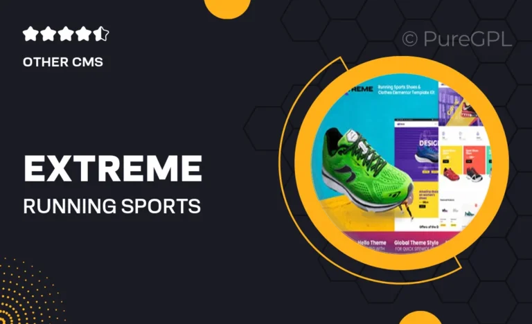 extreme running sports shoes clothes elementor template kit