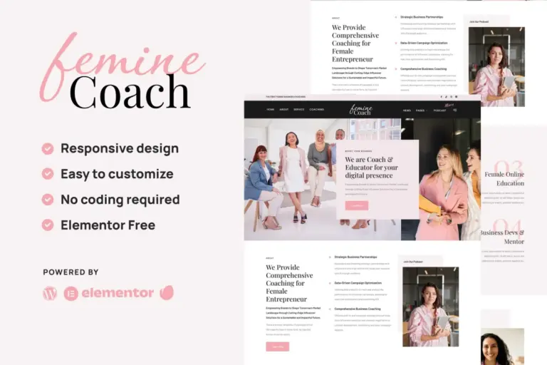 femine female business coach elementor kit 1