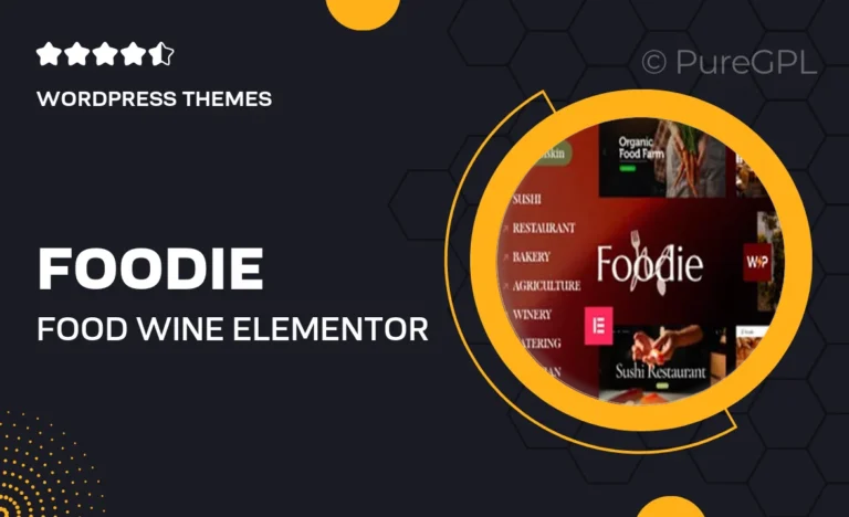 foodie food wine elementor multiskin wordpress theme