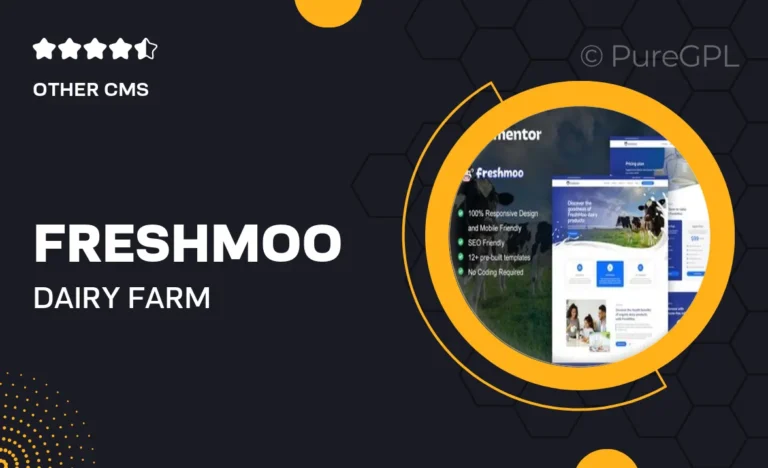 freshmoo dairy farm elementor pro template kit