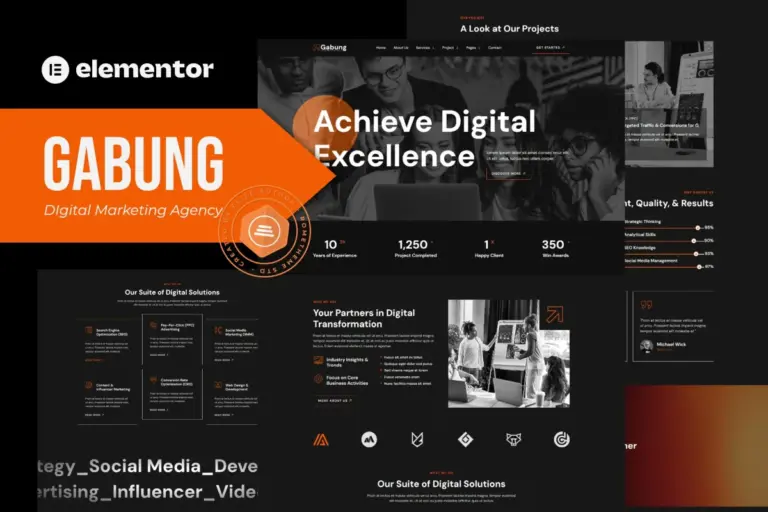 gabung digital marketing agency elementor template kit 1