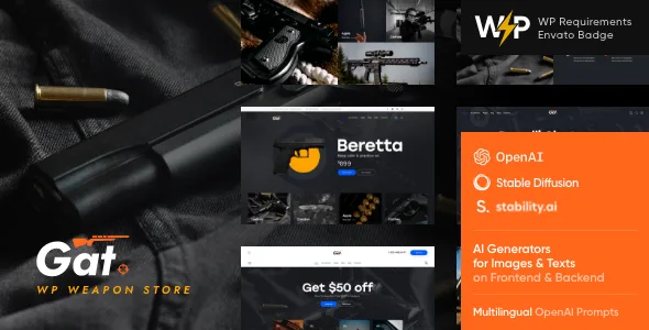 gat gun weapon store wordpress theme 1