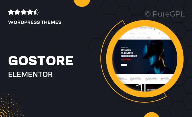 gostore elementor woocommerce wordpress theme