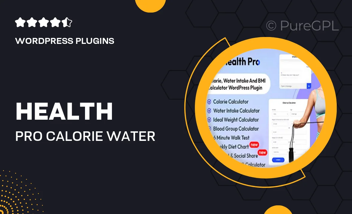 Health Pro – Calorie, Water Intake, BMI Calculator with AI Chatbot Assistant WordPress Plugin