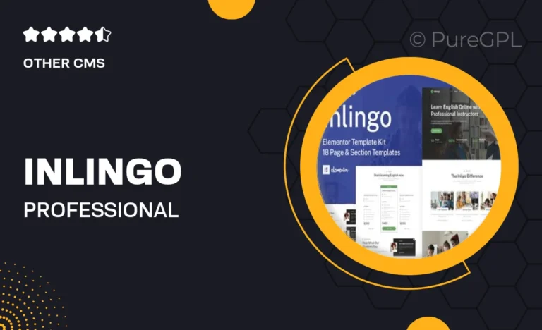 inlingo professional english course elementor template kit