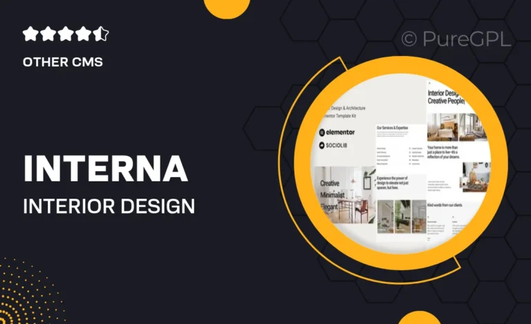 interna interior design architecture elementor template kit