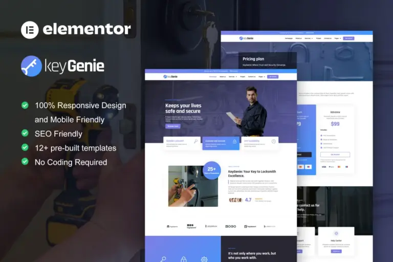 keygenie locksmith key maker service elementor template kit 1