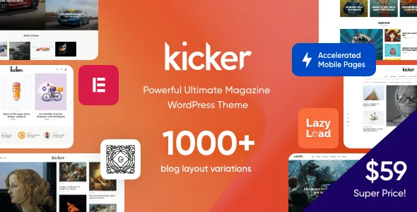 kicker multipurpose blog magazine wordpress theme gutenberg 1