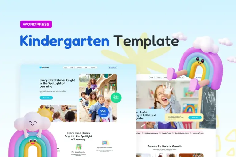 littleland kindergarten elementor pro template kit 1