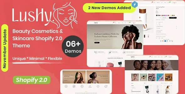 lushy beauty cosmetics skincare shopify 20 theme