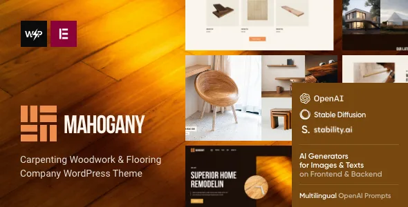 mahogany carpenting woodwork flooring wordpress theme 1