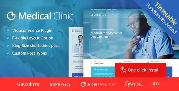 medical clinic doctor and hospital health wordpress theme 1