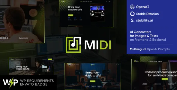 midi sound music production wordpress theme 1