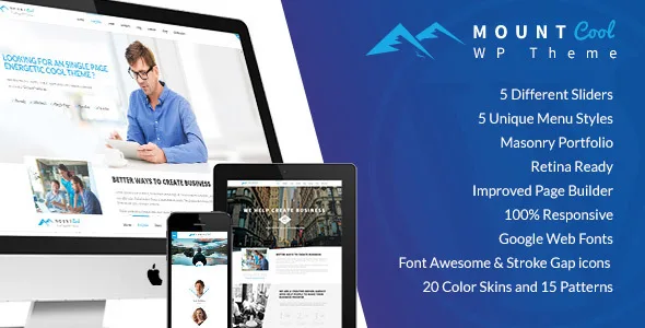 mountcool single page portfolio wordpress theme 1