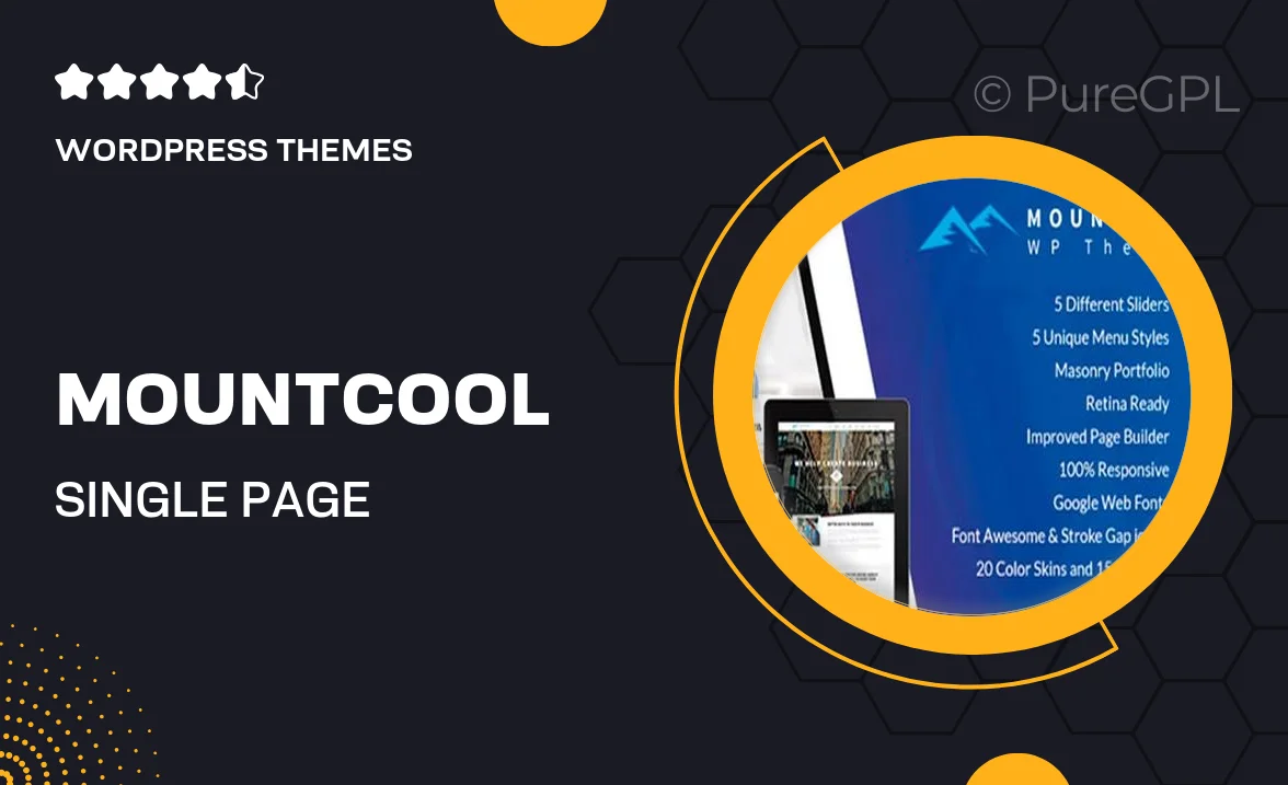 MountCool – Single Page Portfolio WordPress Theme