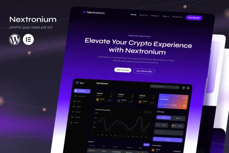 nextronium crypto saas elementor template kit 1