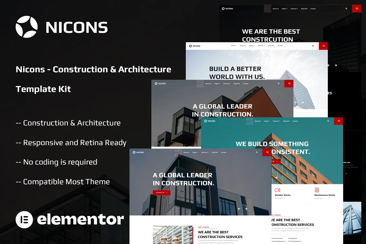 Nicons – Construction & Architecture Elementor Template Kit