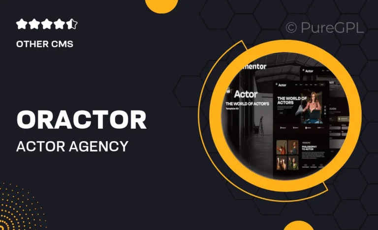 oractor actor agency elementor template kit
